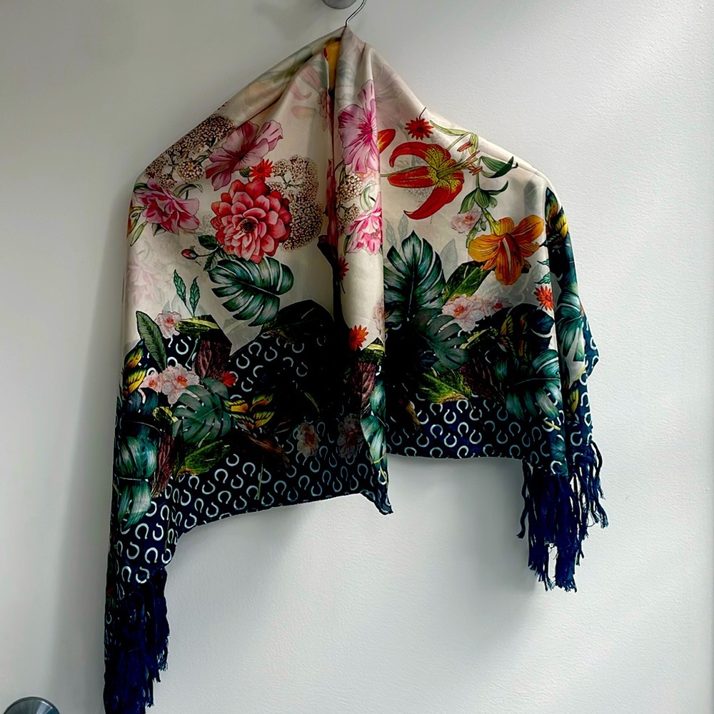 Johnny Was Floral Multicolor Scarf